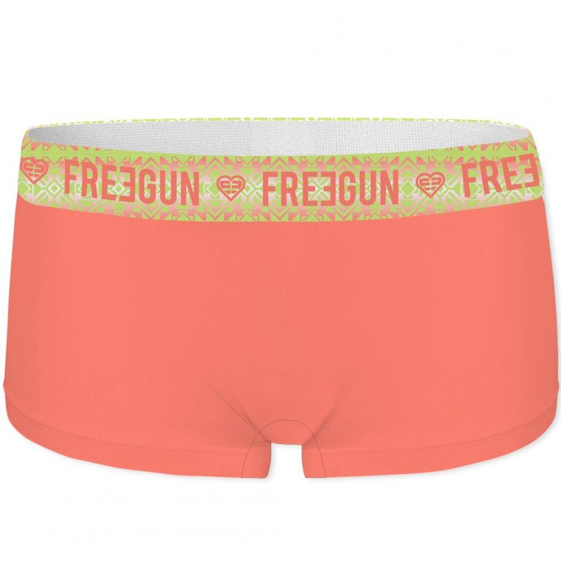 FREEGUN Boxer Femme Coton bio INCA Melon