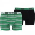 LOT DE 2 Boxer Sous-vêtements Homme HERITAGE STRIPE Noir et Vert