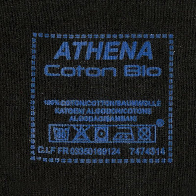 ATHENA lot de 2 T-shirts Col V Homme Coton bio BASIC Noir