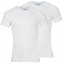 LOT DE 2 T-shirt manches courtes col en V Vêtements Homme BASIC Blanc et Uni