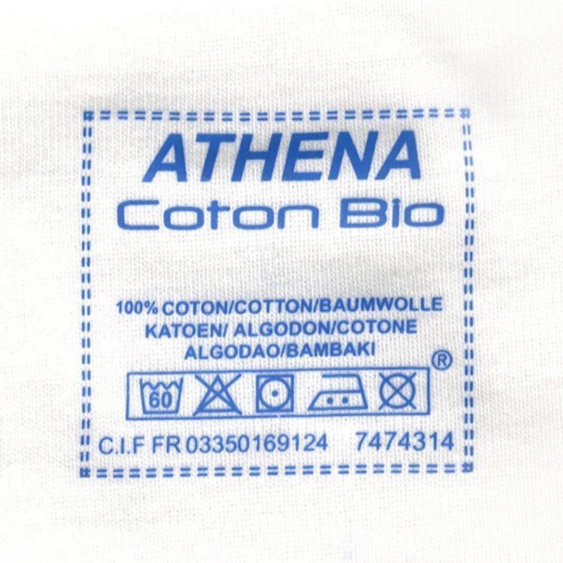 ATHENA lot de 2 T-shirts Col V Homme Coton bio BASIC Blanc