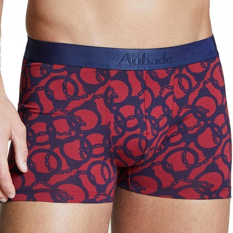 AUBADEMEN Lot de 2 Boxers Homme Coton Modal DUO BORD Bordeaux Bleu