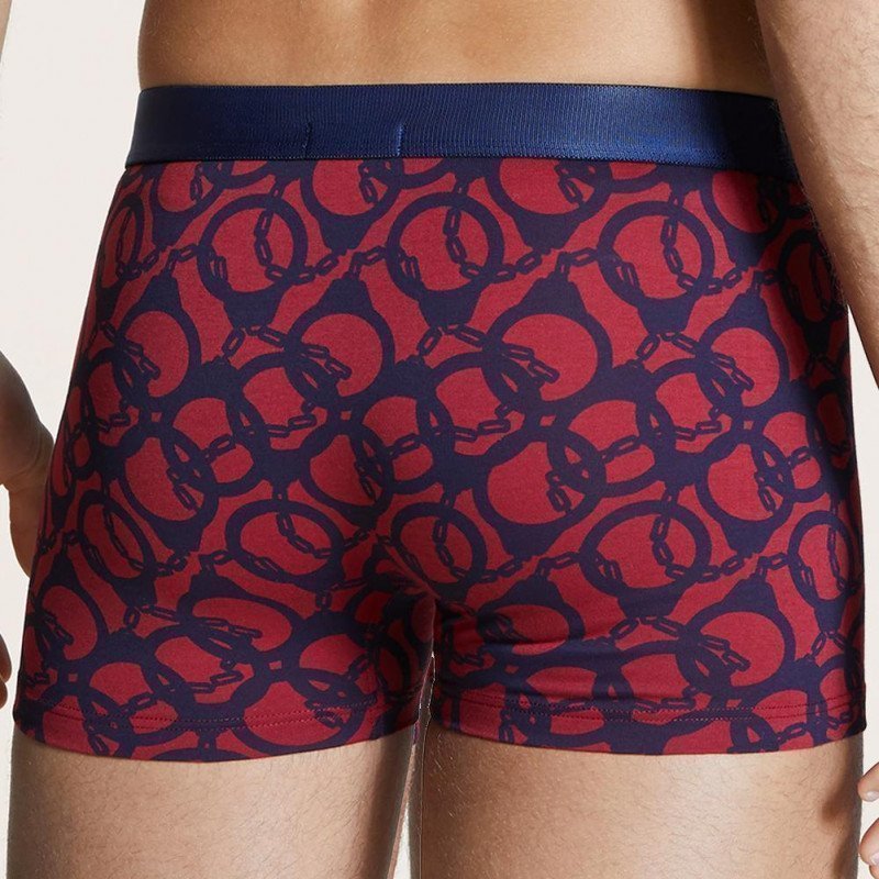 AUBADEMEN Lot de 2 Boxers Homme Coton Modal DUO BORD Bordeaux Bleu