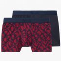 AUBADEMEN Lot de 2 Boxers Homme Coton Modal DUO BORD Bordeaux Bleu