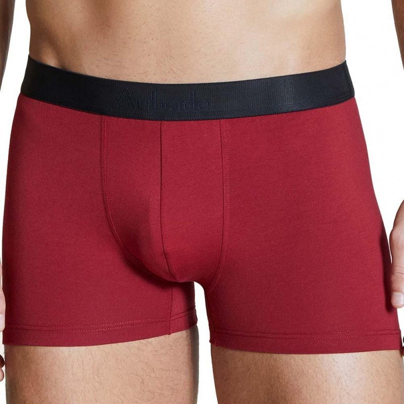 AUBADEMEN 2 Boxers Homme Coton Modal DUO LOVE Souris Bordeaux