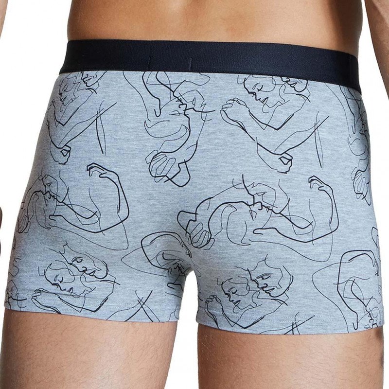 AUBADEMEN Lot de 2 Boxers Homme Coton Modal DUO LOVE Souris Bordeaux