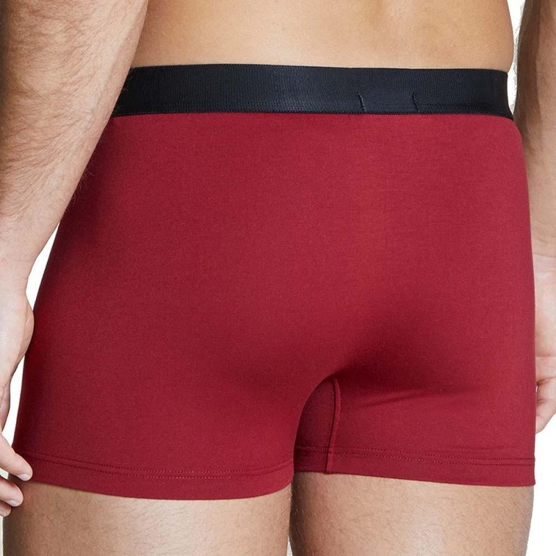 AUBADEMEN 2 Boxers Homme Coton Modal DUO LOVE Souris Bordeaux
