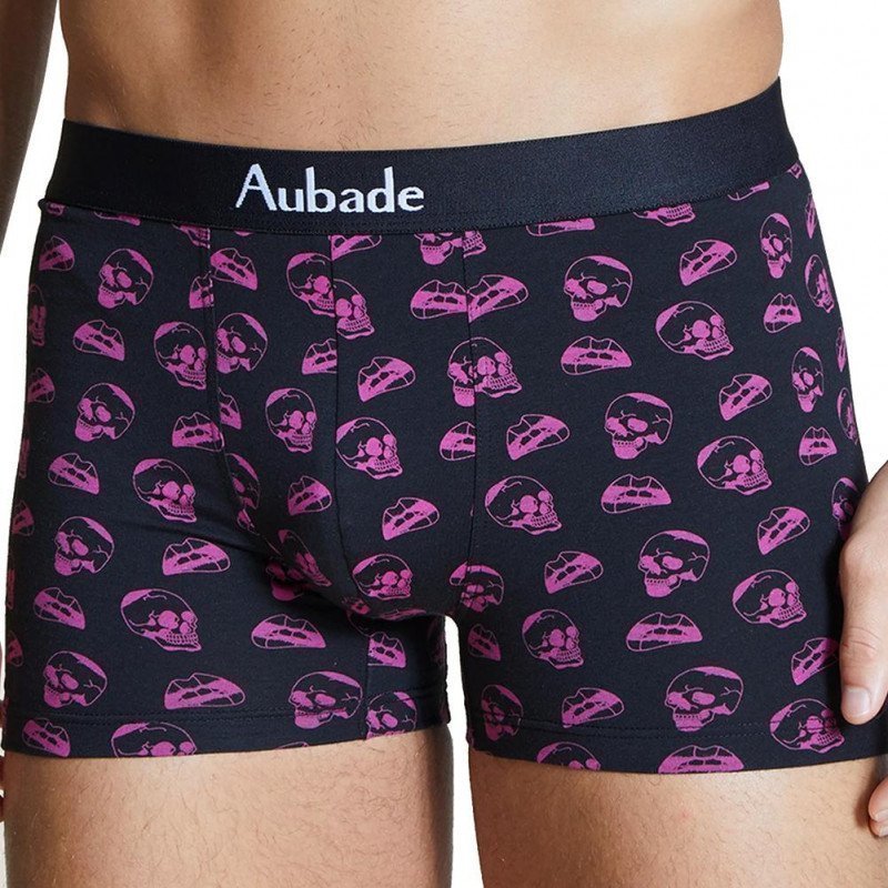 AUBADEMEN Lot de 2 Boxers Homme Coton Modal DUO NESK Noir Souris