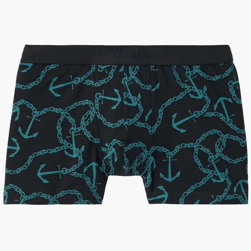 AUBADEMEN Boxer Homme Coton Modal ANCHOR Marine