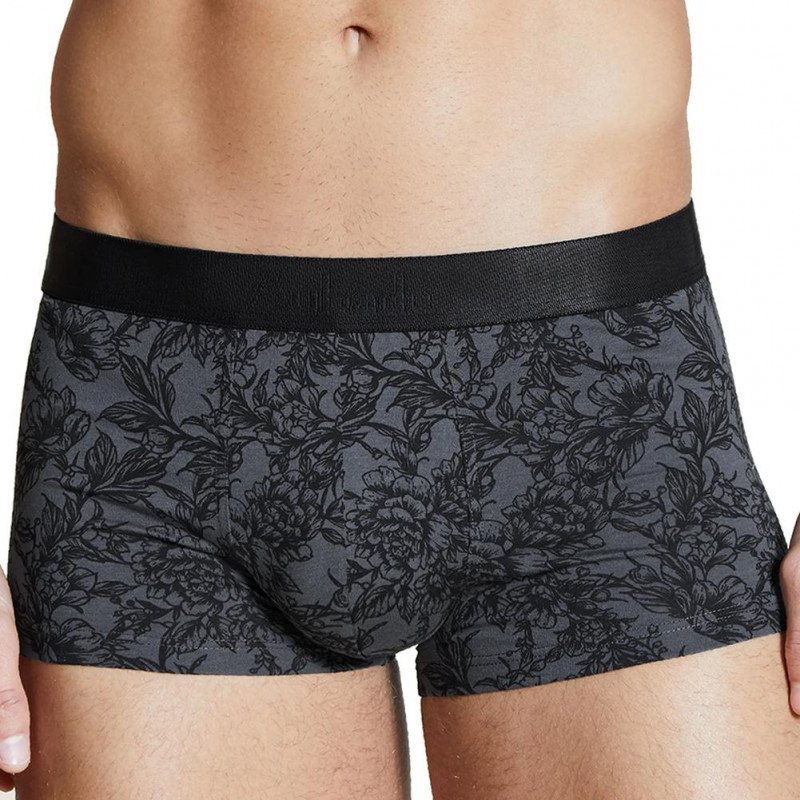 Shorty Homme TATTOO FLOWER Gris et Noir