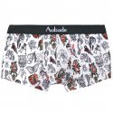 AUBADEMEN Shorty Homme Coton Modal WHITEART Blanc