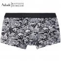 AUBADEMEN Shorty Homme Coton Modal WHITEORNAMENT Blanc BAPTISTE GIABICONI