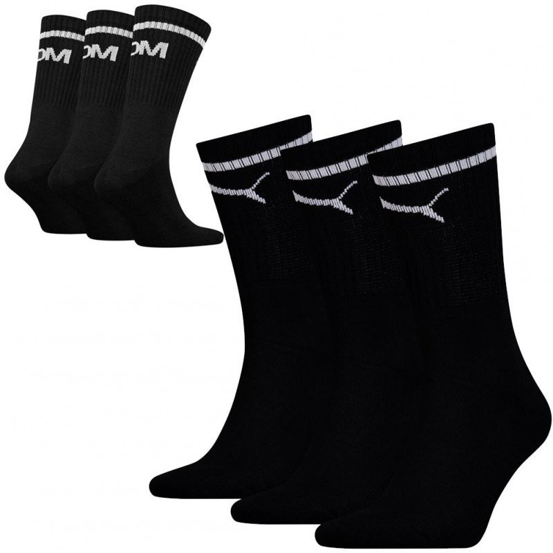 PUMA 3 paires Chaussettes Mixte DUOSPORT Noir OLYMPIQUE MARSEILLE