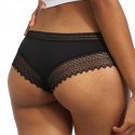 DIM Lot de 2 Shortys Femme Coton Dentelle SEXY FASHION Noir Bleu infini