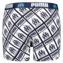 PUMA Boxer Garçon Coton ALLOVER Marine Blanc OLYMPIQUE DE MARSEILLE