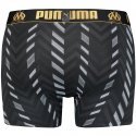 PUMA Boxer Homme Microfibre CHEVRONS Noir Or OLYMPIQUE MARSEILLE