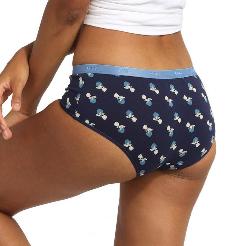 DIM 3 Boxers Femme Coton POCKETSTRETCH Laponie Bleu Marine Blanc