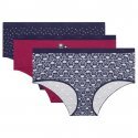 DIM Lot de 3 Boxers Femme Coton POCKETS STRETCH Poupées Bleu Marine Bordeaux