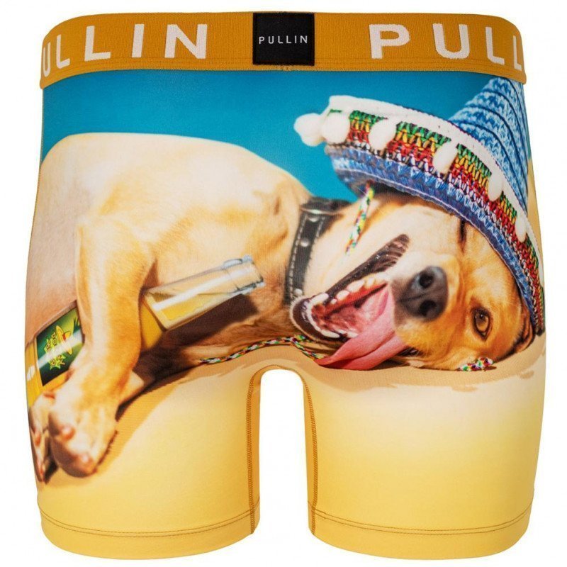 PULL IN Boxer Long Homme Microfibre DOGGYBEER Jaune bleu