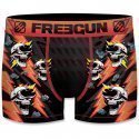 FREEGUN Boxer Homme Microfibre THU Noir Orange PREMIUM