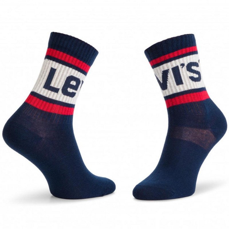 LEVI'S 2 paires Chaussettes Mixte Coton SPORTY Marine Rouge Blanc