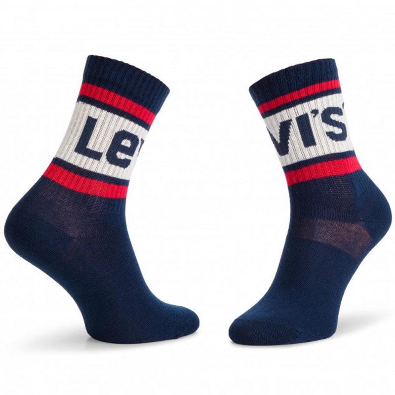 LEVI'S Lot de 2 paires de Chaussettes Mixte Coton SPORTY Marine Rouge Blanc