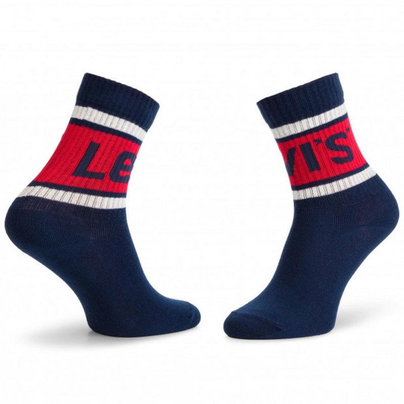 LEVI'S 2 paires Chaussettes Mixte Coton SPORTY Marine Rouge Blanc