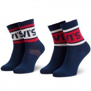LEVI'S 2 paires Chaussettes Mixte Coton SPORTY Marine Rouge Blanc