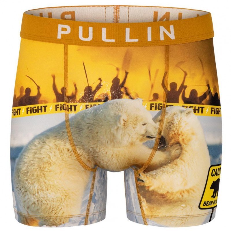 PULL IN Boxer Long Homme Microfibre POLARFIGHT Orange Blanc