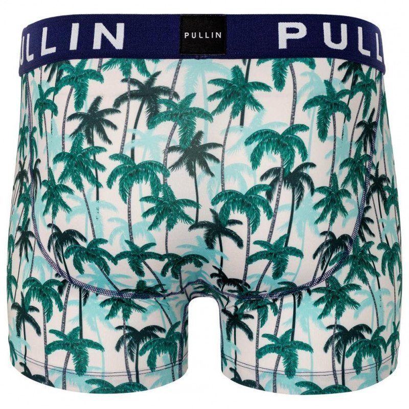 PULL IN Boxer Homme Microfibre HAWAIIRETRO Blanc Vert