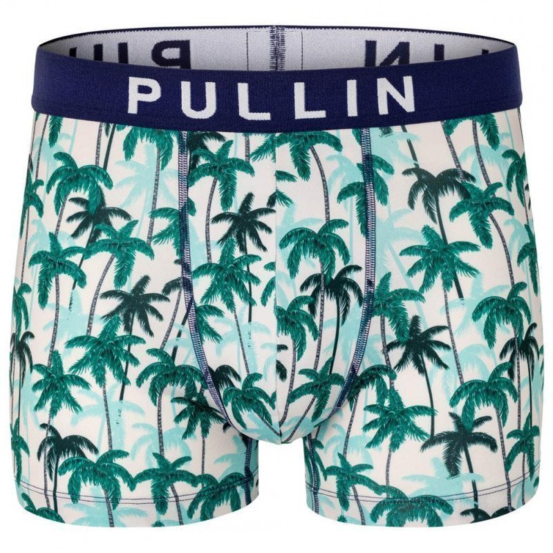 PULL IN Boxer Homme Microfibre HAWAIIRETRO Blanc Vert