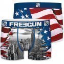 FREEGUN Boxer Homme Microfibre USA Rouge Bleu PREMIUM