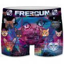 FREEGUN Boxer Homme Microfibre DOR Violet Bleu PREMIUM