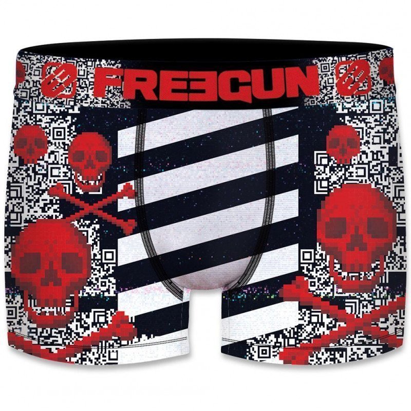 FREEGUN Boxer Homme Microfibre SKU Rouge Noir PREMIUM