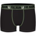 FREEGUN Lot de 2 Boxers Homme Coton bio BCBX2 ZEBRE Noir Kaki