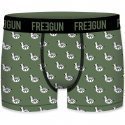 FREEGUN Lot de 2 Boxers Homme Coton bio BCBX2 ZEBRE Noir Kaki