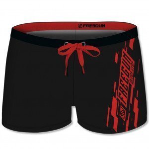 FREEGUN Boxer Bain Moulant Homme MOUASS4 Noir Rouge