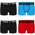 FREEGUN Lot de 4 Boxers Homme Coton PACKX4 Noir Bleu Noir Rouge