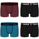 FREEGUN Lot de 4 Boxers Homme Coton PACKX4 Bordeaux Noir Bleu Noir