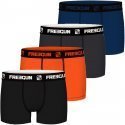 FREEGUN 4 Boxers Homme Coton PACKX4 Orange Gris Marine Noir