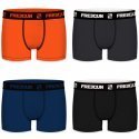 FREEGUN 4 Boxers Homme Coton PACKX4 Orange Gris Marine Noir