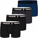 FREEGUN Lot de 4 Boxers Homme Coton PACKX4 Noir Bleu Noir Gris