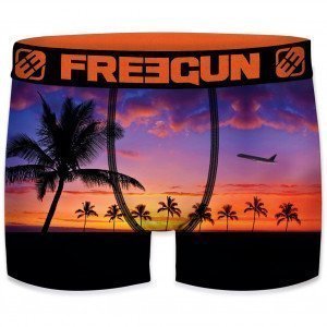 FREEGUN Boxer Homme Microfibre BAN Violet Orange PREMIUM