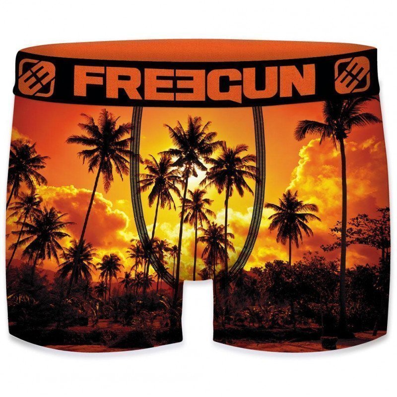 FREEGUN Boxer Homme Microfibre FIR Orange PREMIUM