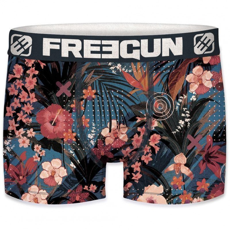FREEGUN Boxer Homme Microfibre WER Bleu Rose PREMIUM