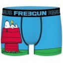 FREEGUN Boxer Homme Microfibre NIC Bleu Rouge SNOOPY