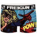 FREEGUN Boxer Homme Microfibre HER Bleu Rouge PREMIUM