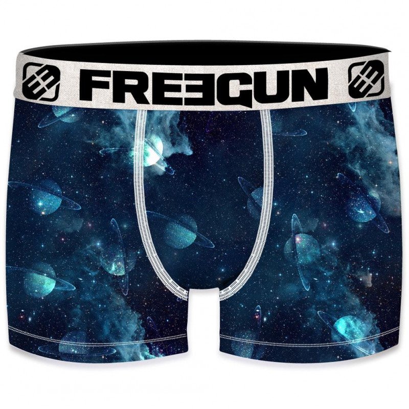 FREEGUN Boxer Homme Microfibre SPA2 Bleu Noir PREMIUM