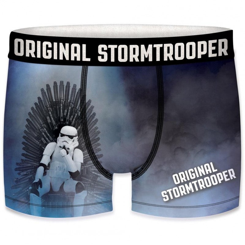 STAR WARS Boxer Homme Microfibre TRO Noir Gris STORMTROOPER