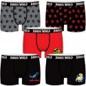 JURASSIC WORLD Lot de 5 Boxers Garçon Coton BCX5LOT 1 Noir Rouge